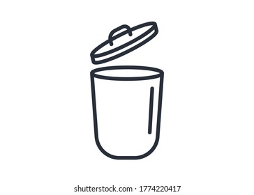 Trash can outline icon isolated on white background. Pictogram icon line symbol for website design, mobile application, ui. Vector illustration. Eps10 - Vector