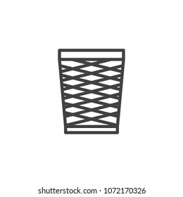 Trash can outline icon. linear style sign for mobile concept and web design. Recycle bin simple line vector icon. Symbol, logo illustration. Pixel perfect vector graphics