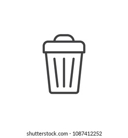 Trash can outline icon. linear style sign for mobile concept and web design. Garbage bin simple line vector icon. Delete symbol, logo illustration. Pixel perfect vector graphics