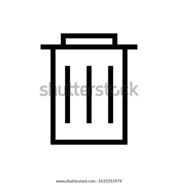 Trash Can Outline Icon Symbol Logo Stock Vector (Royalty Free