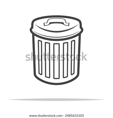 Trash can outline icon transparent vector isolated