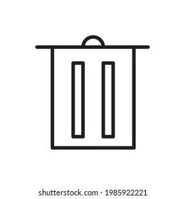Trash Can Outline Icon Vector Illustration