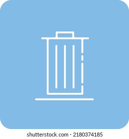 Trash can outline icon for website and log design in vector format.