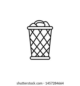 Trash can, paper vector icon. Illustration isolated vector sign symbol