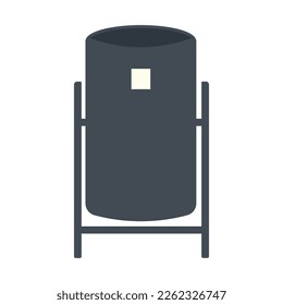 Trash can in park. Vector flat icon