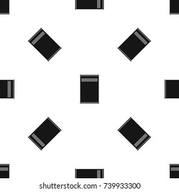 Trash can pattern repeat seamless in black color for any design. Vector geometric illustration