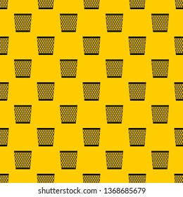 Trash can pattern seamless vector repeat geometric yellow for any design