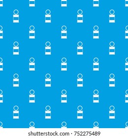 Trash can with pedal pattern repeat seamless in blue color for any design. Vector geometric illustration