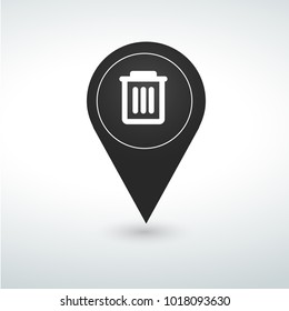 trash can pin Map pin icon