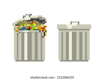 Trash Can. Pixel Art