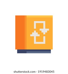 Trash Can pixel art icon. Element design for sticker, logo, web, mobile app. Recycle bin web icon trash isolated vector illustration. 8-bit sprites.