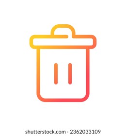 Trash can pixel perfect gradient linear ui icon. Recycle bin. Garbage container. Online marketplace. Line color user interface symbol. Modern style pictogram. Vector isolated outline illustration