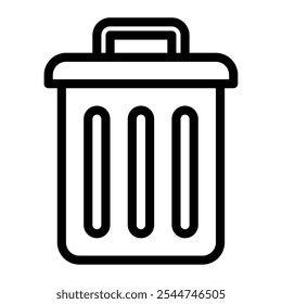 Trash Can Public Facility icon illustration