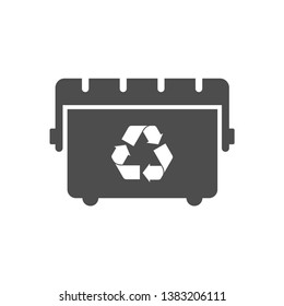 trash can with recycle arrows sign vector icon isolated on white background. trash bin for garbage collection