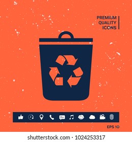 Trash can, recycle bin icon