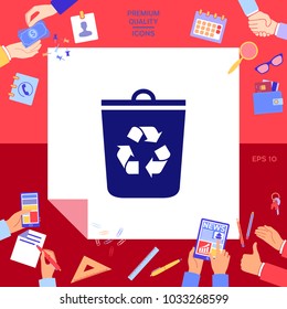 Trash can, recycle bin icon