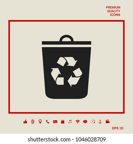 Trash can, recycle bin icon