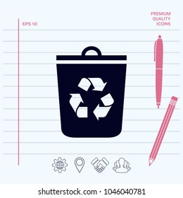 Trash can, recycle bin icon