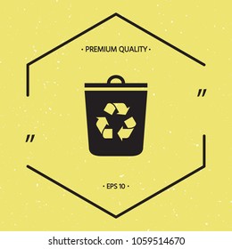 Trash can, recycle bin icon