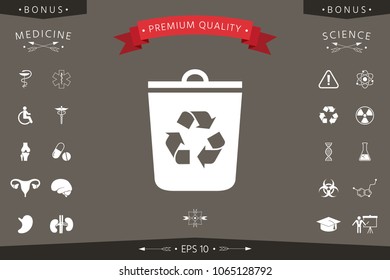 Trash can, recycle bin icon