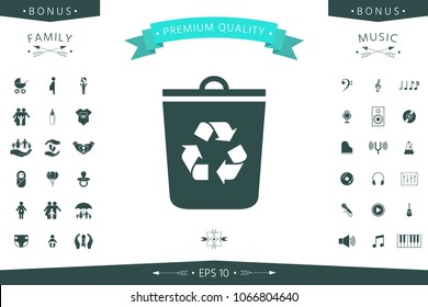 Trash can, recycle bin icon