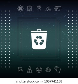 Trash can, recycle bin icon