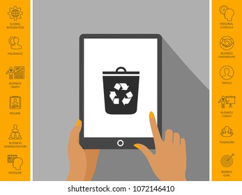 Trash can, recycle bin icon