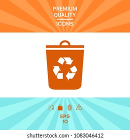 Trash can, recycle bin icon