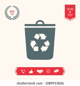 Trash can, recycle bin icon