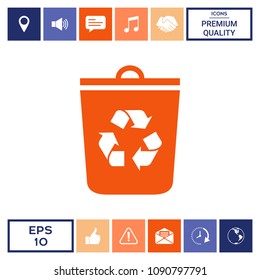 Trash can, recycle bin icon