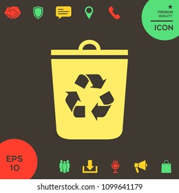 Trash can, recycle bin icon