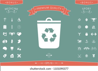 Trash can, recycle bin icon
