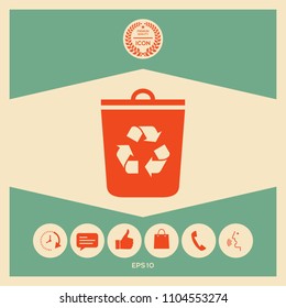 Trash can, recycle bin icon