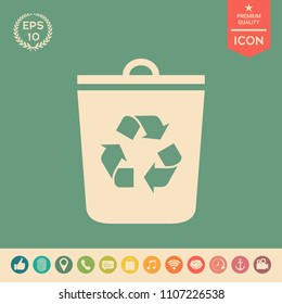 Trash can, recycle bin icon