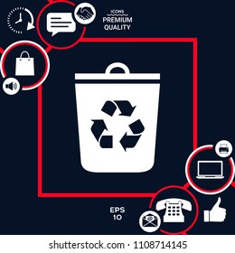 Trash can, recycle bin icon