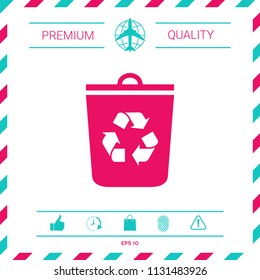 Trash can, recycle bin icon