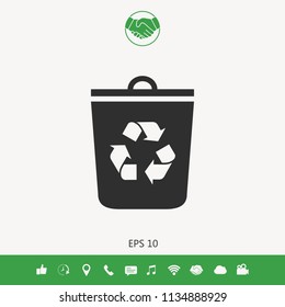 Trash can, recycle bin icon
