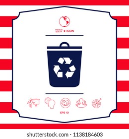 Trash can, recycle bin icon