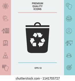 Trash can, recycle bin icon