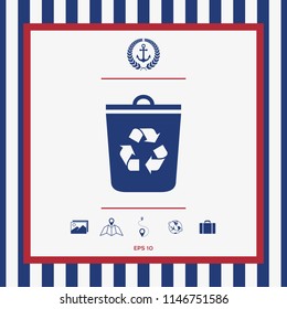 Trash can, recycle bin icon