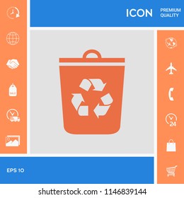 Trash can, recycle bin icon
