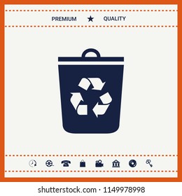 Trash can, recycle bin icon