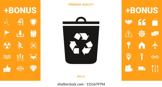 Trash can, recycle bin icon