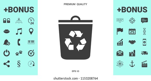 Trash can, recycle bin icon