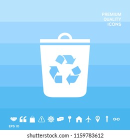 Trash can, recycle bin icon