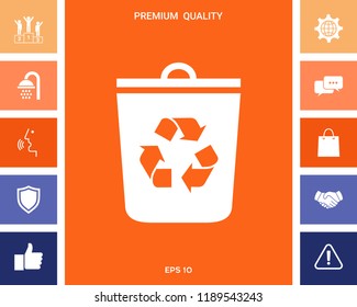 Trash can, recycle bin icon