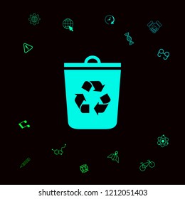 Trash can, recycle bin icon