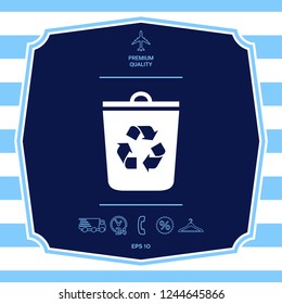 Trash can, recycle bin icon. Graphic elements for your design