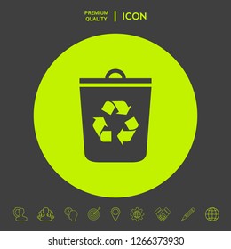 Trash can, recycle bin icon. Graphic elements for your design