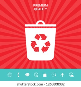 Trash can, recycle bin icon. Graphic elements for your design